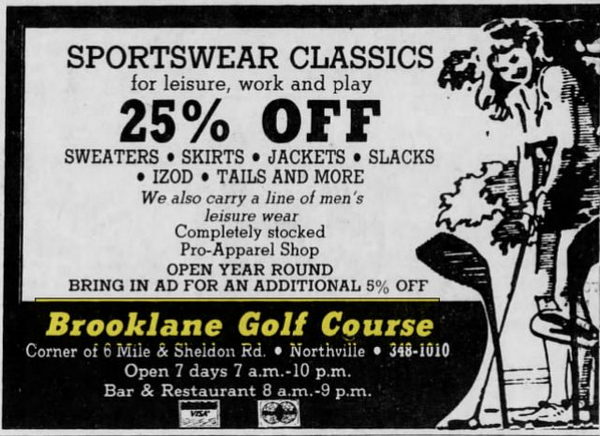 Brooklane Golf Course - Sep 16 1983 Ad (newer photo)